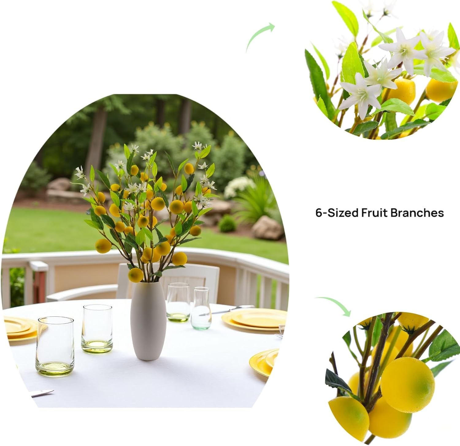 5pcs Artificial Lemons, Lifelike Fruit, Decor