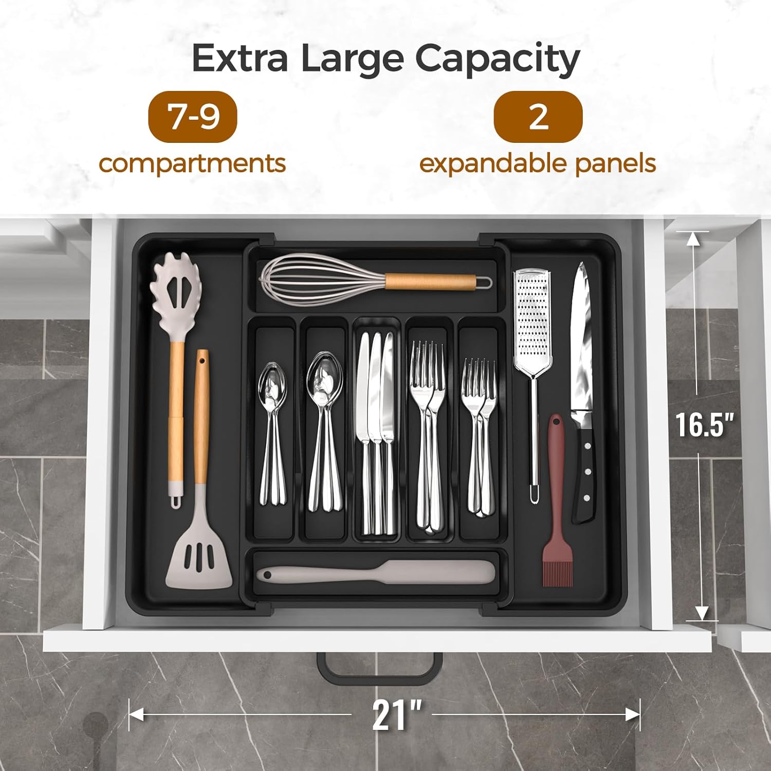 Extra Large Expandable Silverware Organizer