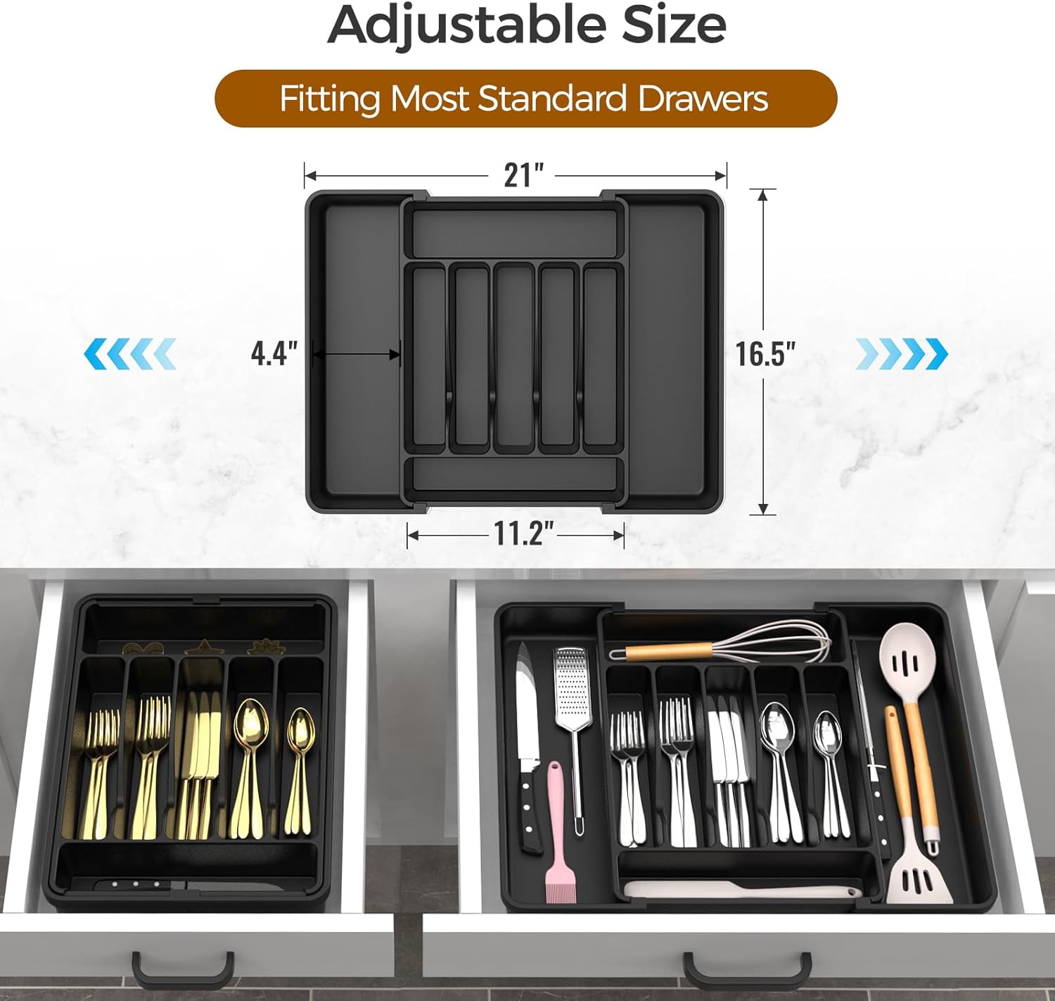 Extra Large Expandable Silverware Organizer
